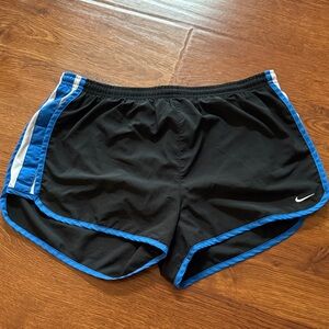 Nike Black Shorts with Blue Trim